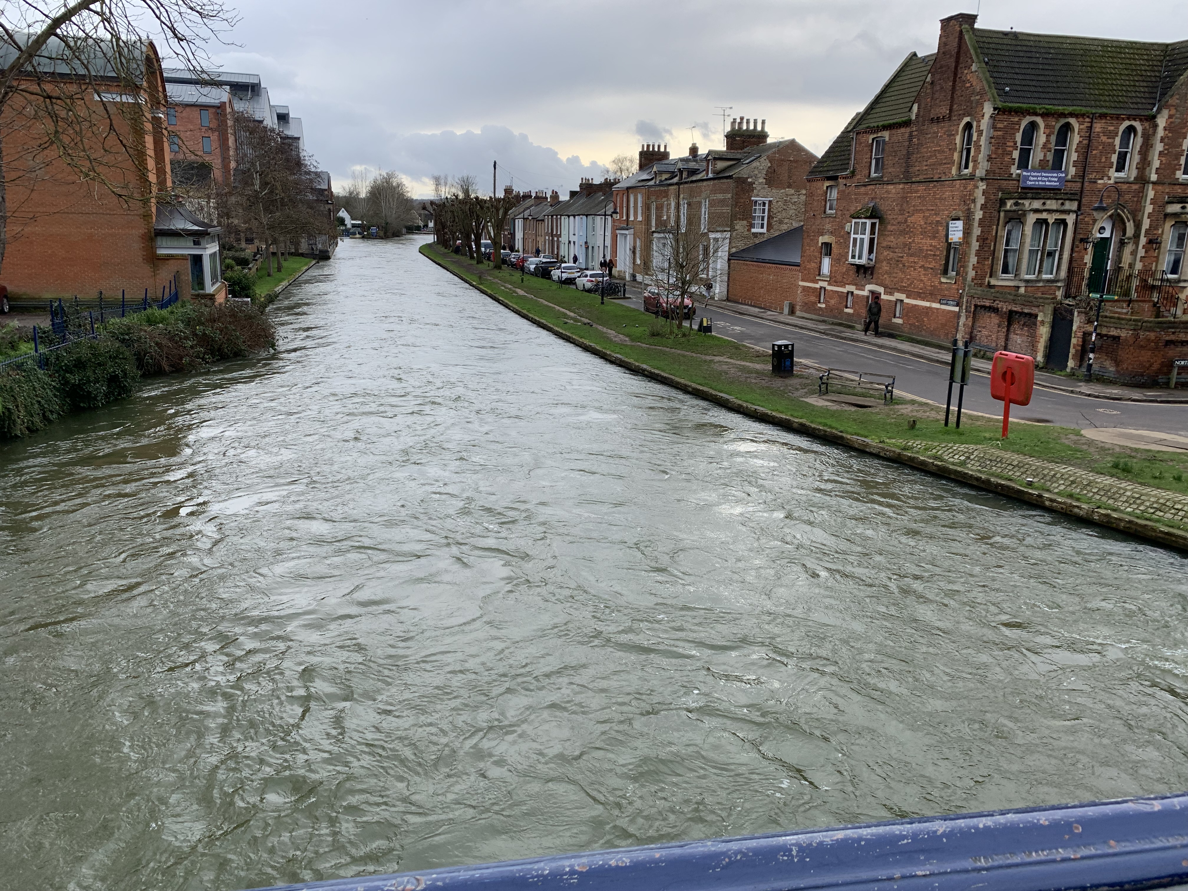 The Thames, creeping dangerously close to the riverbank